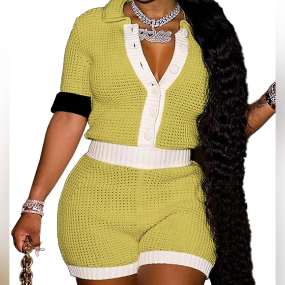 Dresses & Skirts - Sets Women 2 Piece Outfits Vacation Summer Crochet Two Piece Tops and Shorts Set